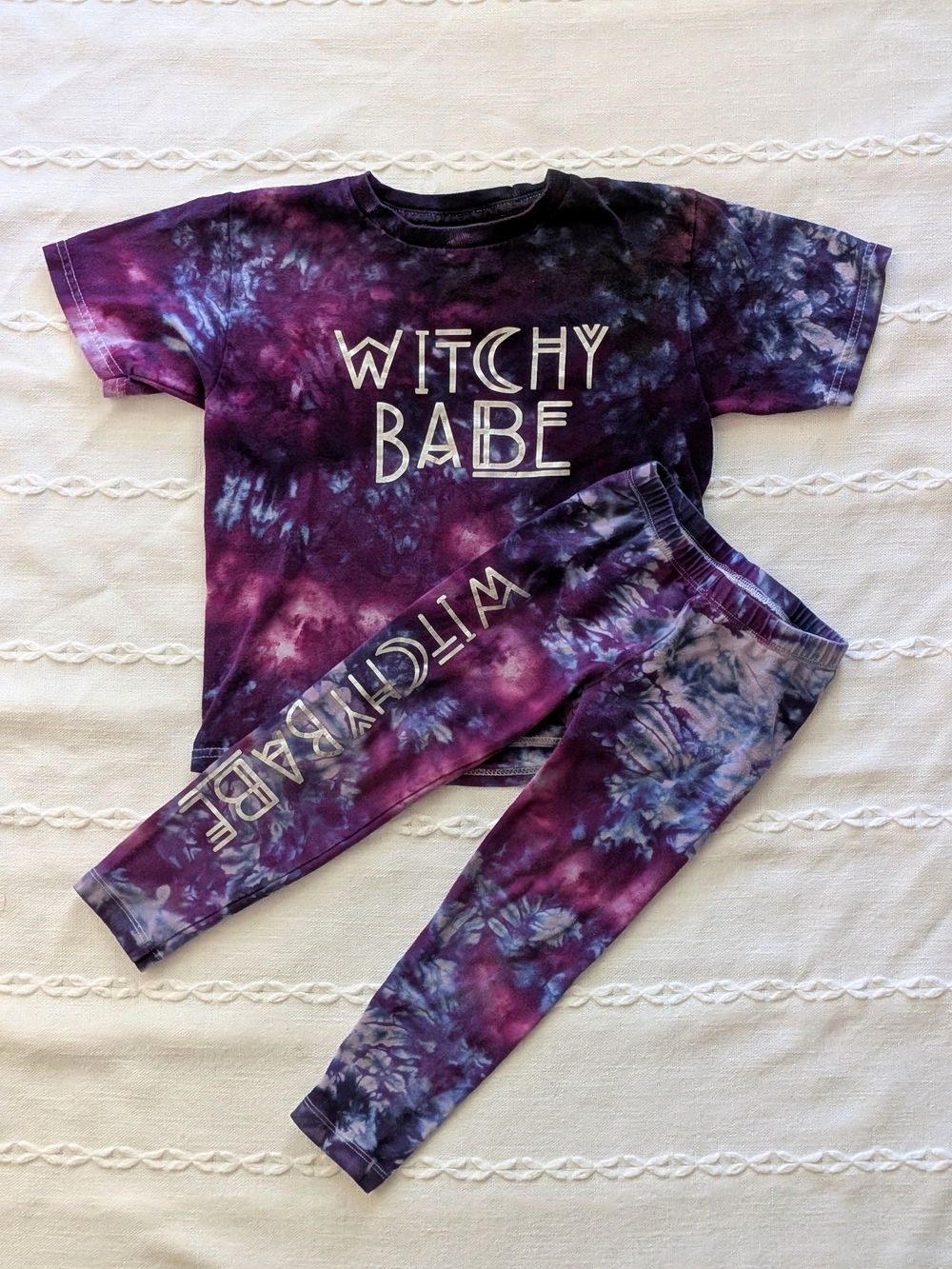 Kids 'Witchy Babe' Purple Tie-Dye Set